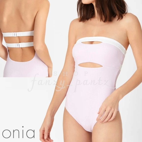 Onia Other - Onia Natalie Rib One Piece Swimsuit Strapless cut out new